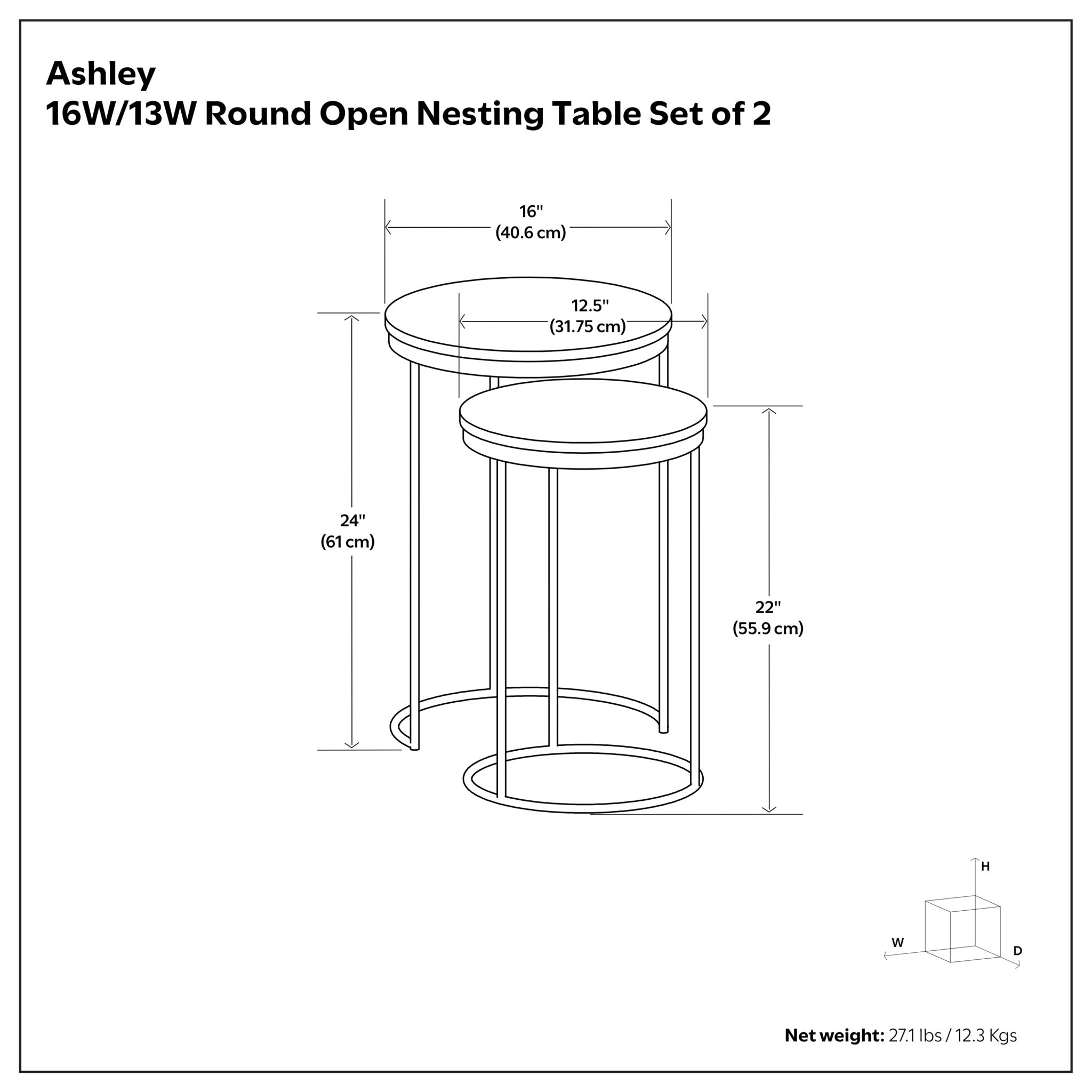 Ashley - 2 Piece Nesting Table - Gold