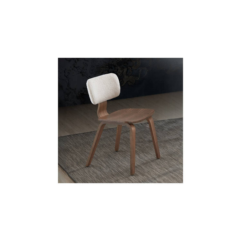 Casson - Boucle 7 Walnut Side Chair (Set of 2) - White / Walnut