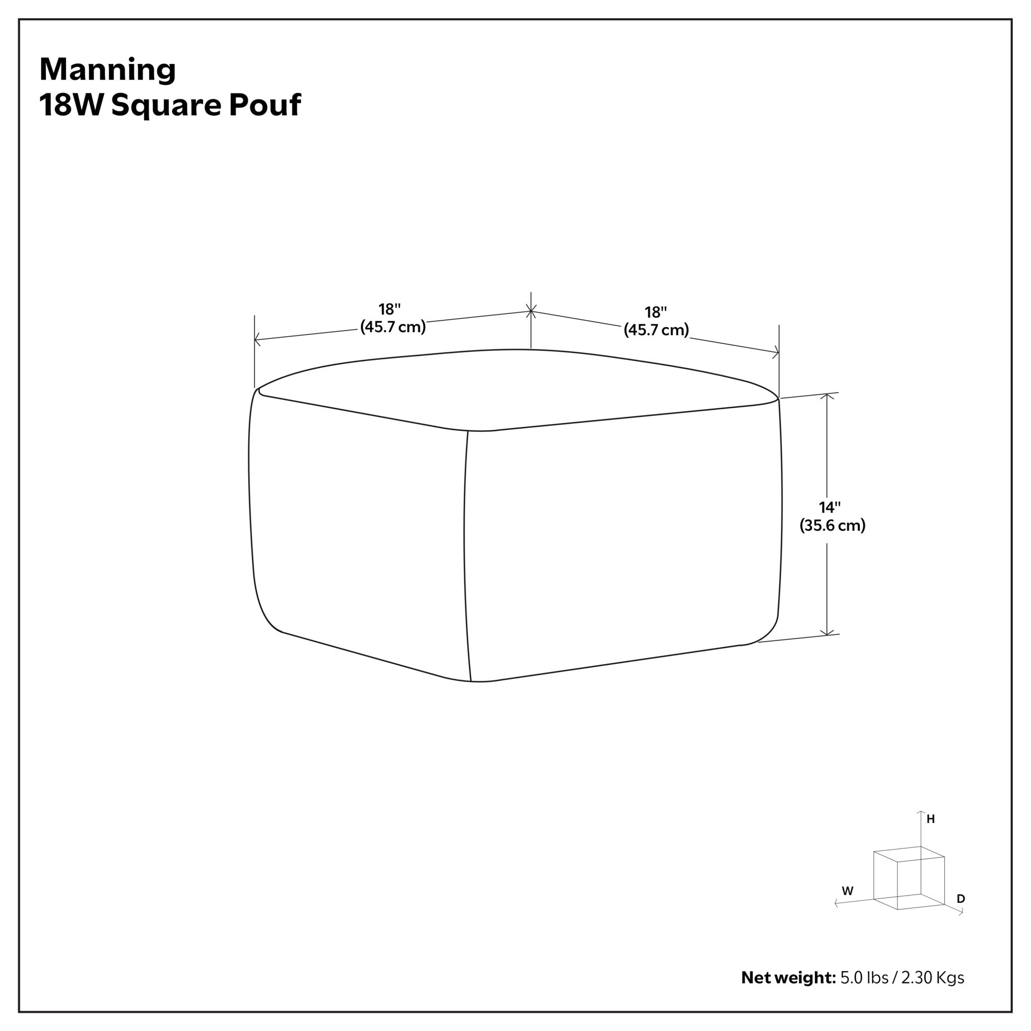 Manning - Square Pouf - Teal