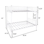 Space Saving Bunk Bed With Metal Frame And Ladder