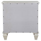 Sandy Beach 3-drawer Nightstand Cream White