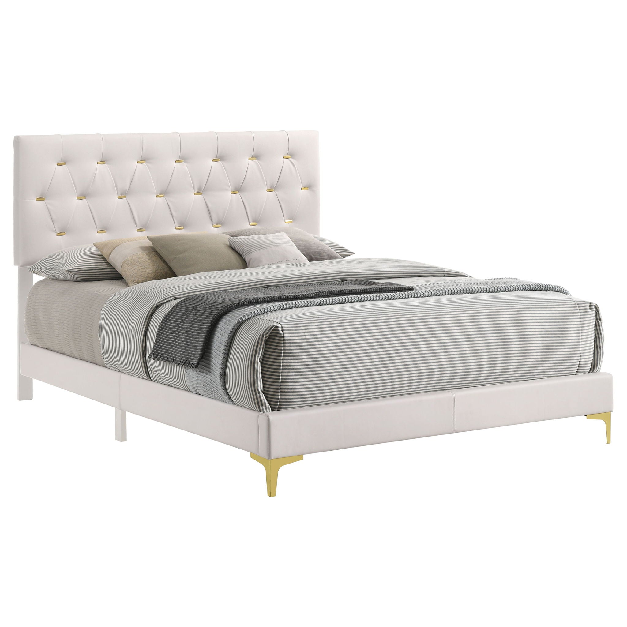 Kendall Upholstered California King Panel Bed White