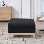Upholstered Storage Ottoman With Reversible Lid Coffee Table, Foot Stool