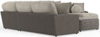 Canyon - 4 Piece Sectional With Cuddler Seat Cushions, Included Accent Pillows And Cocktail Ottoman (Right Side Facing Chaise) - Umber