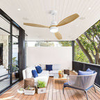 Indoor Ceiling Fan With Dimmable LED Light, 6 Speed Remote ControlLED DC Motor, Reversible Blades