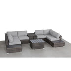 Wicker Sectional Seating Group With Cushions