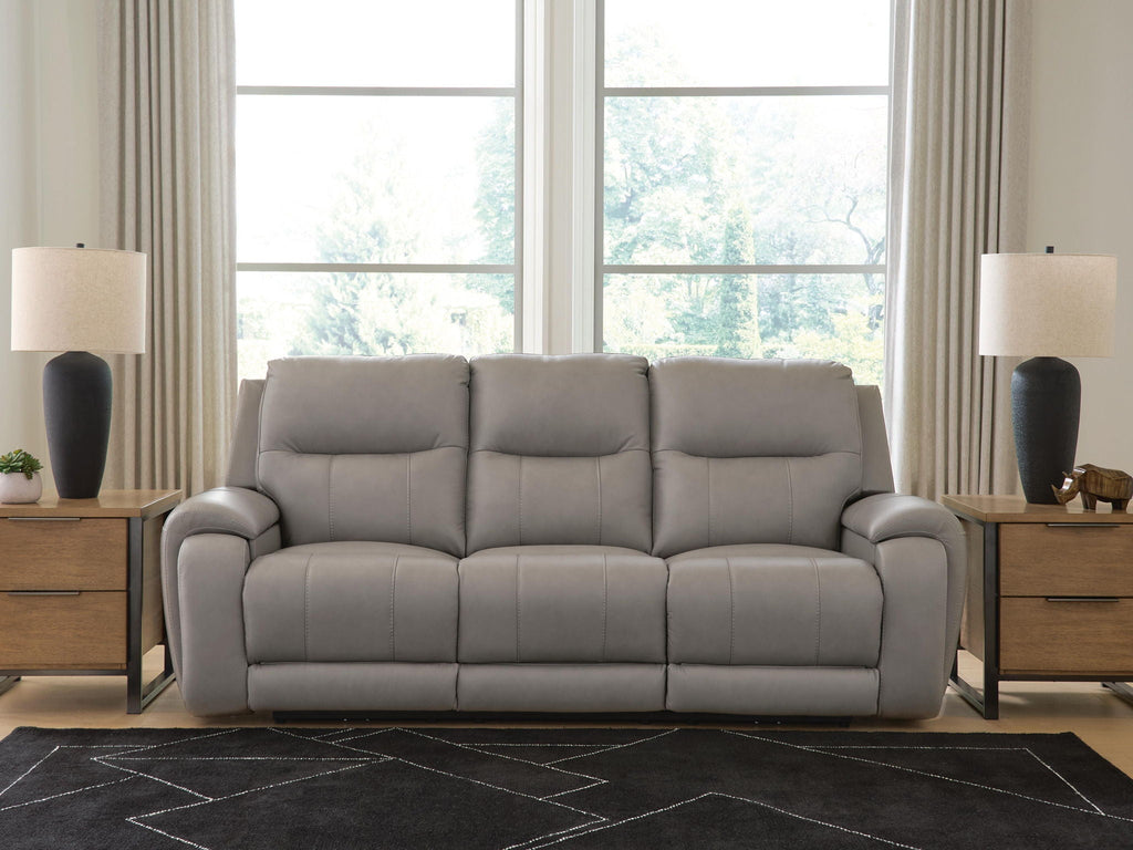 Real Moments - Power Reclining Sofa With Audio Seating - Ash