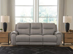 Real Moments - Power Reclining Sofa With Audio Seating - Ash