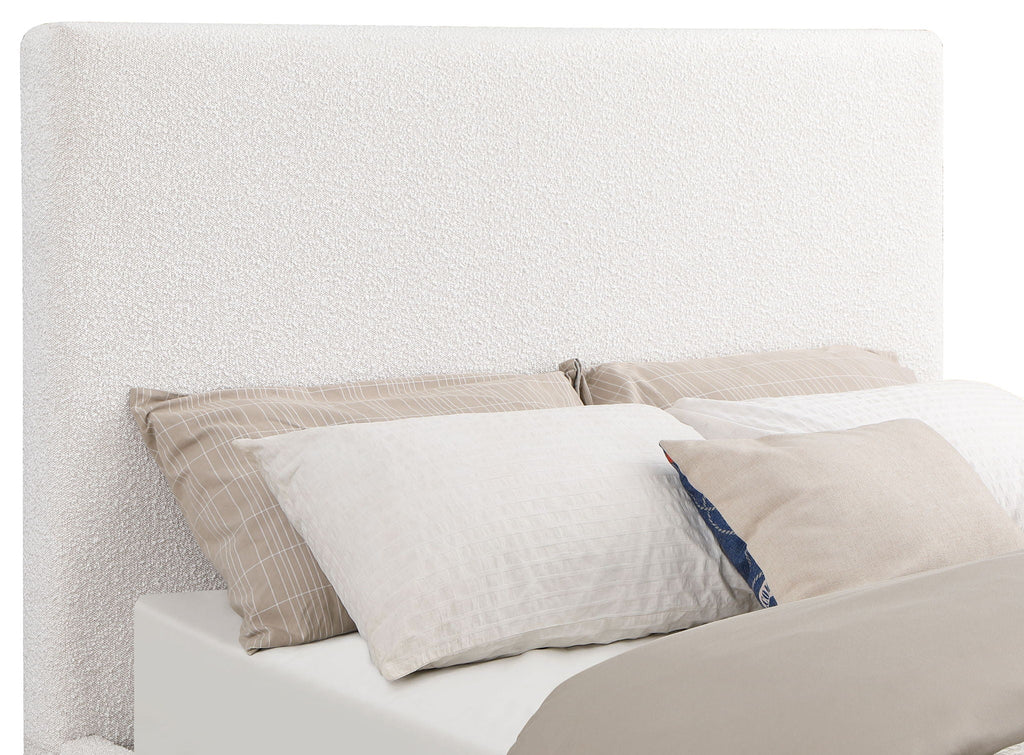 Knox Eastern King Bouclé Upholstered Platform Bed Cream
