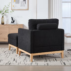 Oversized 360 Degree Swivel Barrel Accent Chair And Ottoman Set With Storage