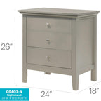 3 Drawer Nightstand & Dove Tailed Drawers