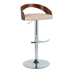Grotto - Contemporary Adjustable Barstool & Swivel With Rounded T Footrest (Set of 2)