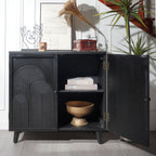 2 Door Accent Cabinet Storage Cabinet With Adjustable Shelf - Black