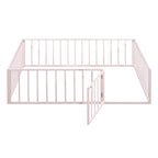 Metal Floor Bed Frame With Fence And Door