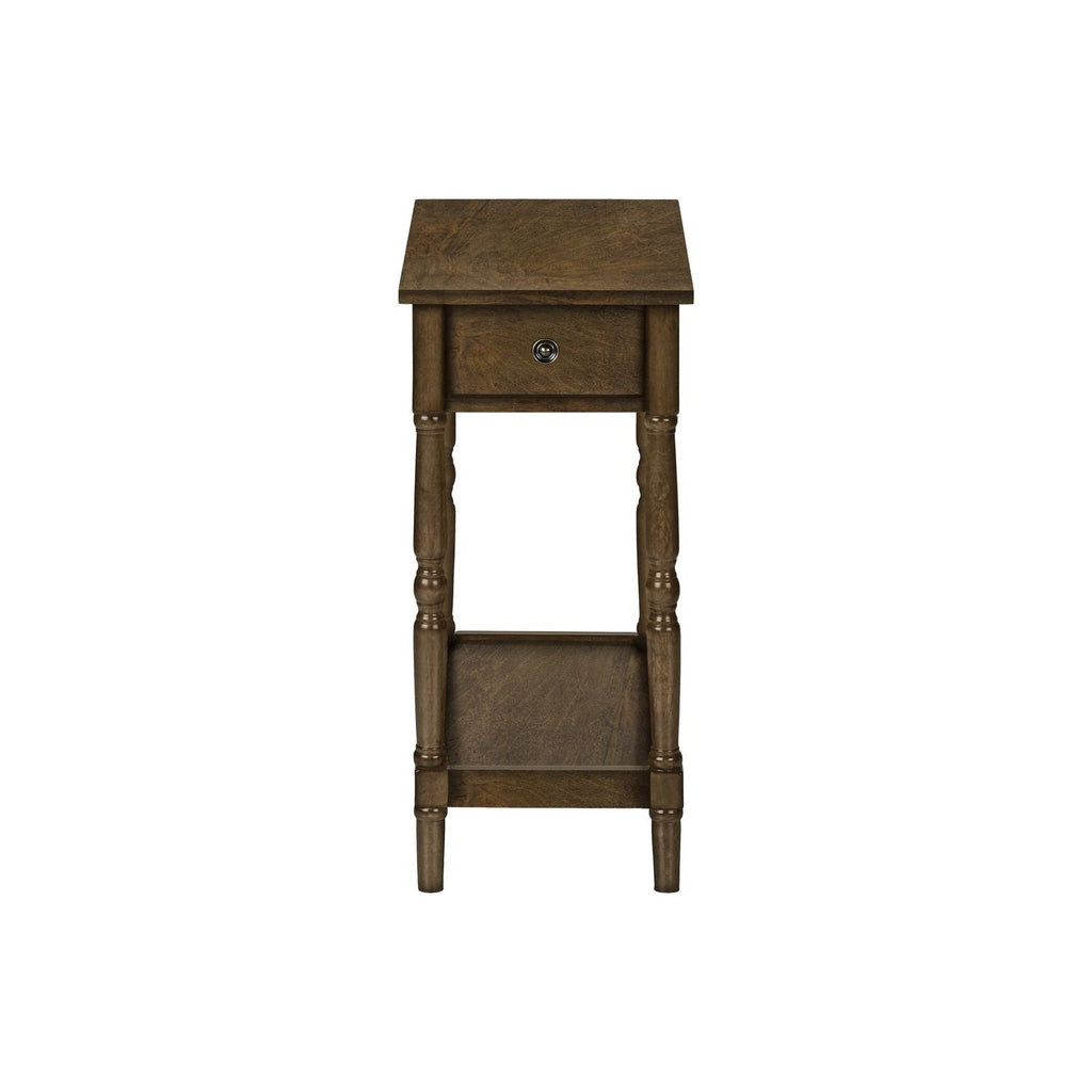 Accent End Table, 2 Tier, Storage Drawer, Traditional Stylish Design
