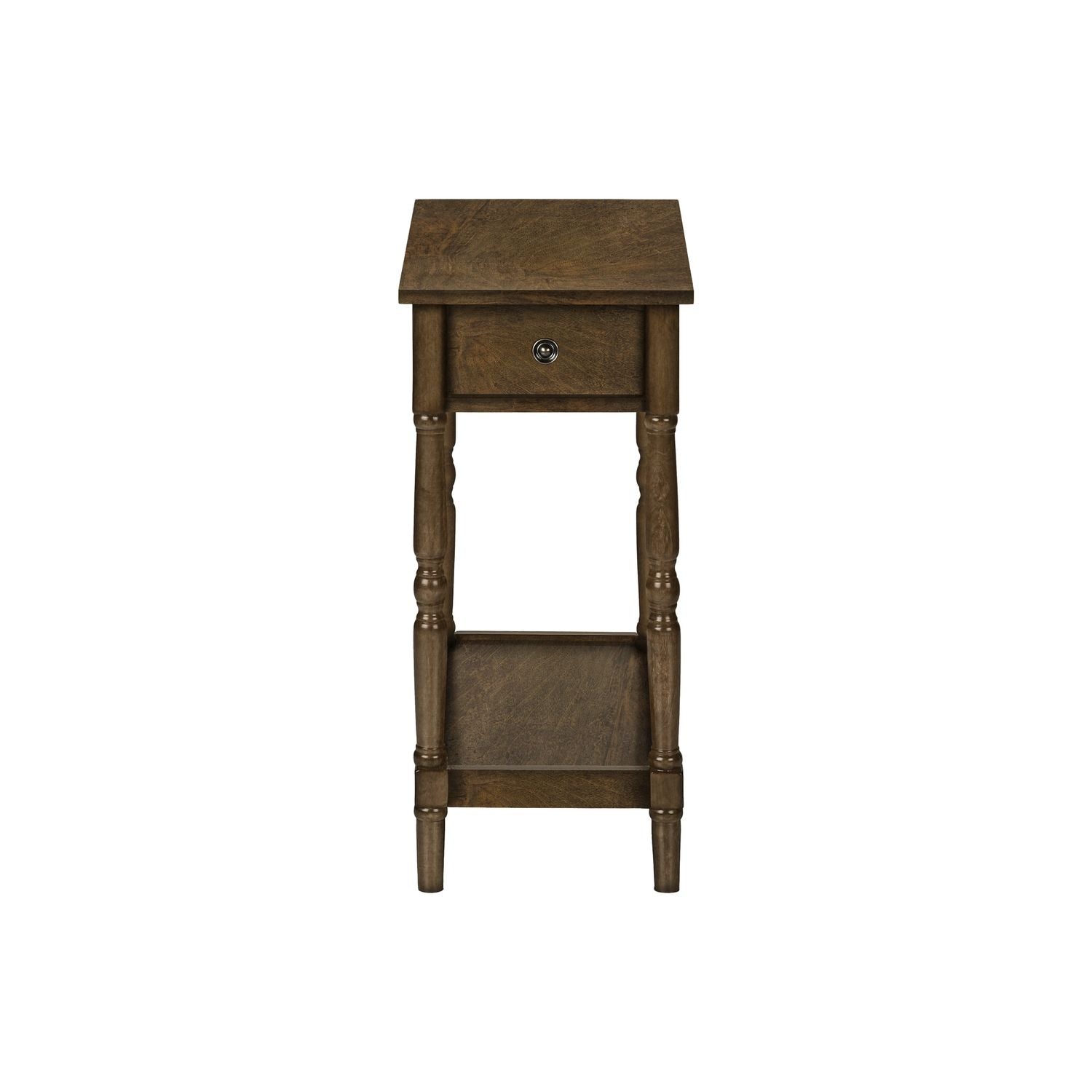 Accent End Table, 2 Tier, Storage Drawer, Traditional Stylish Design