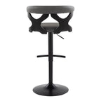 Gardenia - Contemporary Adjustable Barstool With Swivel With Rounded T Footrest (Set of 2)