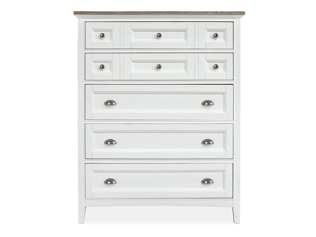 Heron Cove - Two Tone Drawer Chest - Chalk White And Dovetail Gray