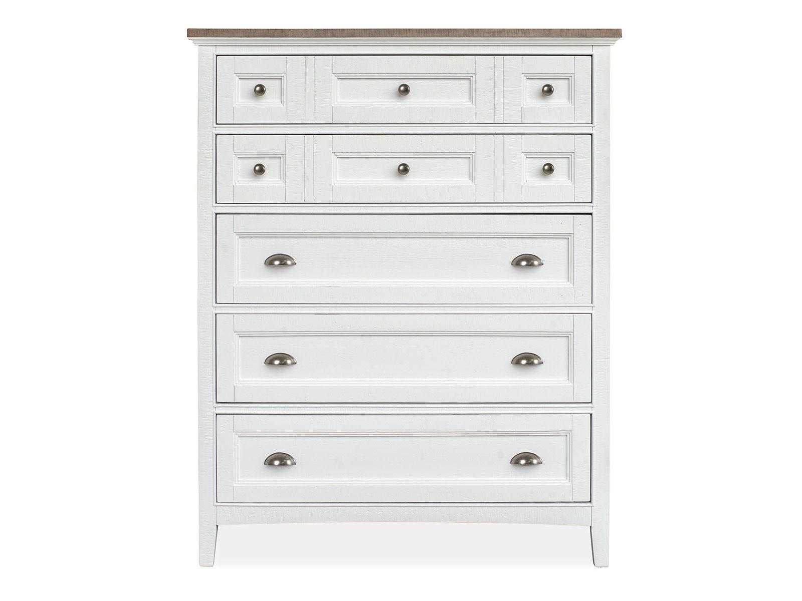 Heron Cove - Two Tone Drawer Chest - Chalk White And Dovetail Gray