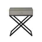 Koda - End Side Table Nightstand, Drawer And Cross Base