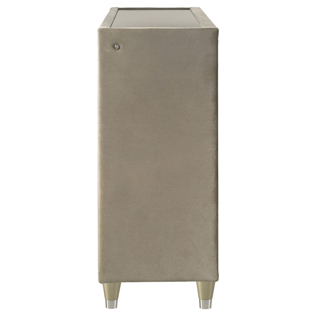 Lorient 8-drawer LED Bedroom Dresser Cabinet Ivory and Camel