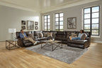 Como - 7 Piece Italian Leather Match Reclining Sectional