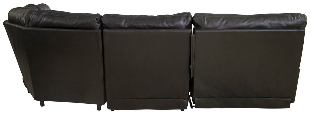 Como - 5 Piece Italian Leather Match Reclining Sectional