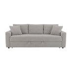 Connie - Boucle Sleeper Sectional Sofa With 2 Toss Pillows - Beige