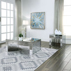 Noralie - 24" Square End Table - Mirrored & Faux Diamonds