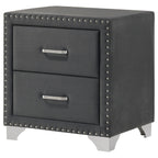 Melody Upholstered 2-drawer Nightstand Grey
