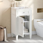 French Style Bathroom Vanity With Sink, Soft-Closing Door, Adjustable Shelf, Rectangular Design