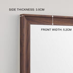 Vintage Full Length Mirror Wall Mounted With Faux Wooden Frame - Brown
