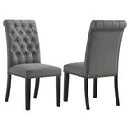 Alana Fabric Upholstered Dining Side Chair Grey (Set of 2)