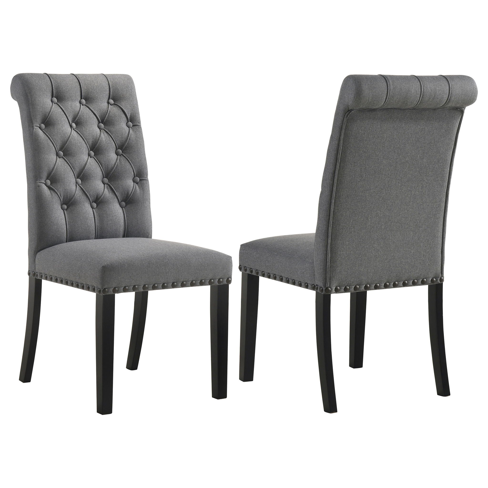 Alana Fabric Upholstered Dining Side Chair Grey (Set of 2)