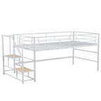 Loft Bed With Storage Stairs And Metal Frame