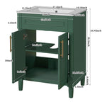 Bathroom Vanity With Integrated Sink, 2 Door Cabinet, Single Sink For Small To Medium Bathrooms