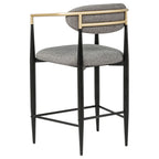 Tina Fabric Upholstered Counter Chair Dark Grey (Set of 2)