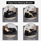 Giant Bean Bag Couch, Ultra Soft Fluffy Loveseat For Living Room