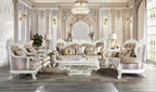 Vanaheim - Sofa With 7 Pillows - Fabric & Antique White