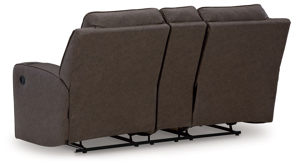 Lavenhorne - Dbl Rec Loveseat W/Console - Granite