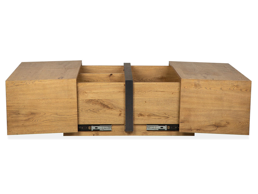 Ripley - Square Cocktail Table With Casters - Rustic Caramel