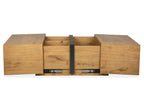 Ripley - Square Cocktail Table With Casters - Rustic Caramel