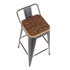 Oregon - Industrial Low Back Barstool (Set of 2) - Black