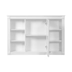 Wall Mounted Bathroom Storage Cabinet With Mirror, Medicine Cabinet With 6 Open Shelves And Adjustable Interior - White