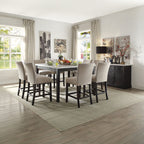 Nolan - Counter Height Chair (Set of 2) - Beige Linen & Salvage Dark Oak