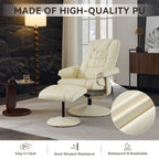 Recliner Chair With Ottoman, 360° Swivel Massage Lounge Chair With 5-Point Vibration & Heated Seat