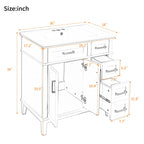Modern Bathroom Vanity With Sink, Storage Cabinet, Soft Close Doors, Deep & Standard Drawers