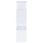 Emelle 63-inch 4-shelf Glass Panel Bookshelf White