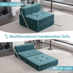 Folding Sofa With Removable Back Cushion, Convertible Futon Sleeper Chair