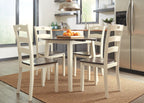 Woodanville - Round DRM Drop Leaf Table - Cream / Brown